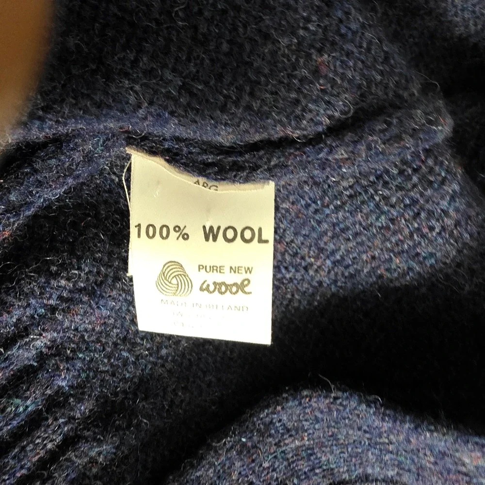 NWT Weymouth Hunt 100% Shetland Wool Cardigan Men's Sz L Navy Blue Ireland